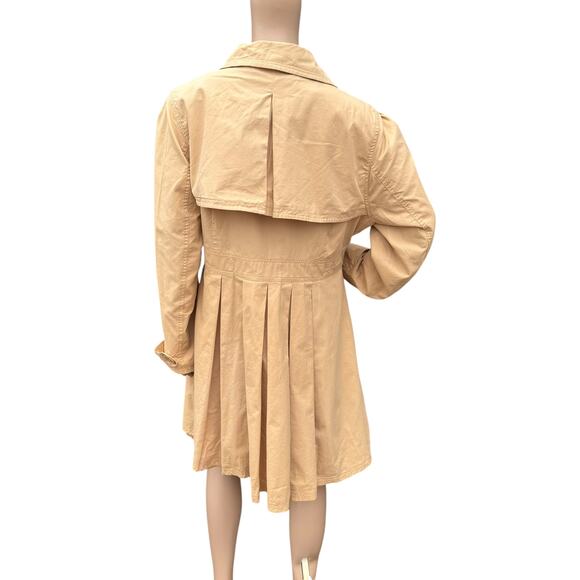 Chadwicks 16 Tan Trench Coat Double Breasted Puffer Sleeve TieBelt Cotton Jacket - Picture 4 of 12